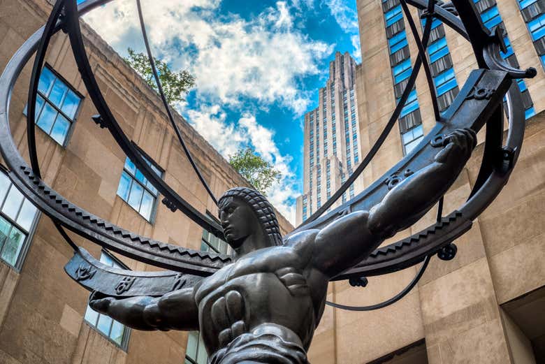 La statue de l'Atlas au Rockefeller Center
