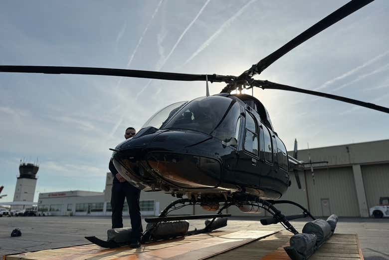 Hélicoptère pendant l'activité 