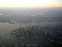 Arrivée à New York en avion